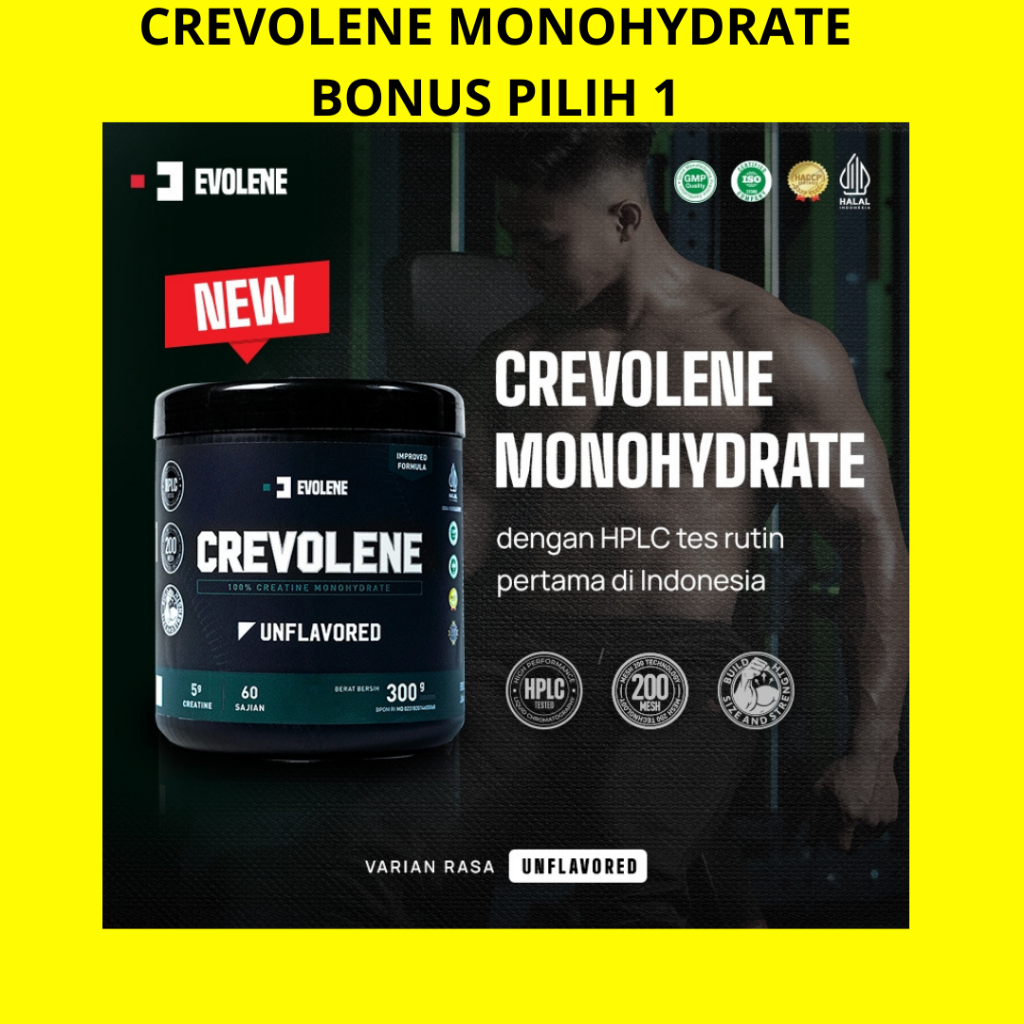 CREVOLENE MONOHYDRATE 30 & 60 SERVINGS RASA UNFLAVORED CREATIN CREVOLEN CREVOLINE EVOLENE EVOLEN HAL