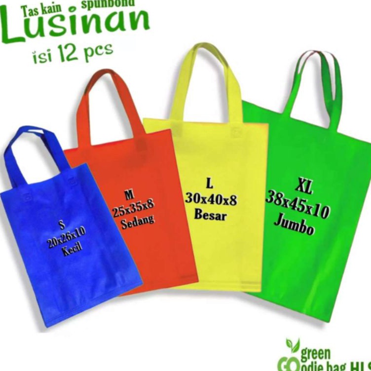 

Penawaran Terbaik Bulan Ini 1 Lusinan 12 pcs Tas Kain Spunbond Goodie bag Handle Tebal Ukuran Jumbo besar Kecil 2x25 25x35 3x4 38x45 Kantong belanja shopping bag tas hampers tile souvenir ulang tahun pernikahan tas parsel sembako berkat besek nasi