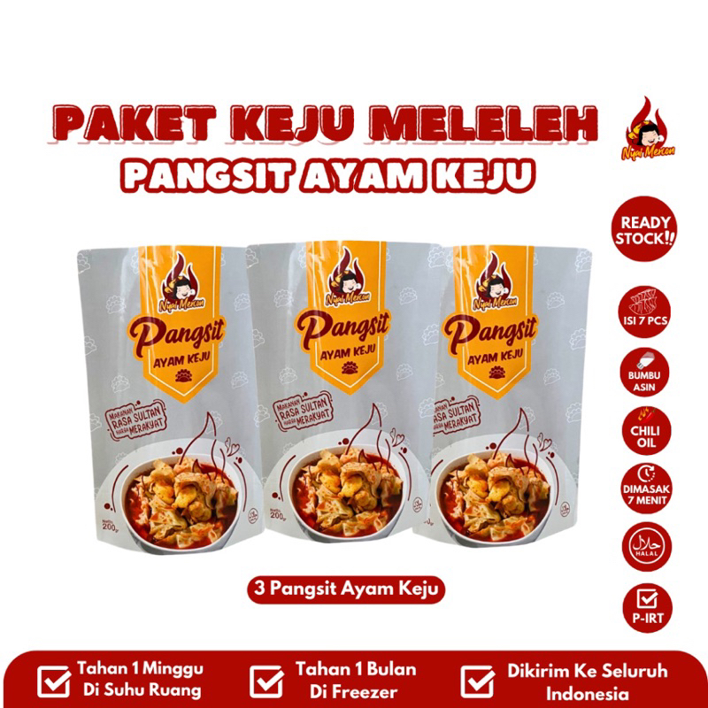 

Paket Isi Tiga Pangsit Ayam Keju (Nyai Mercon)