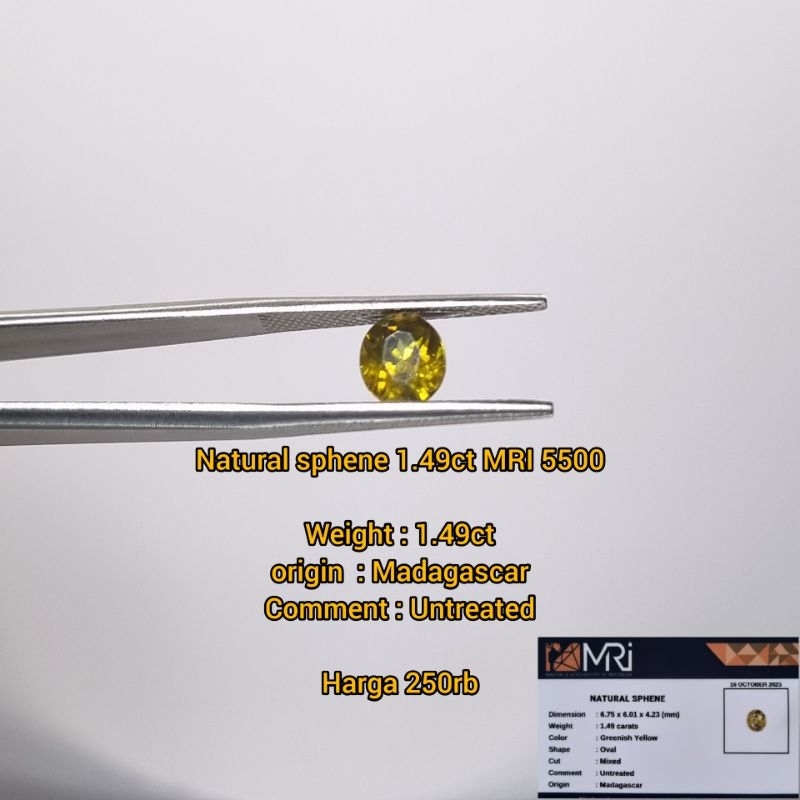 Natural sphene 1.49ct MRI 5500