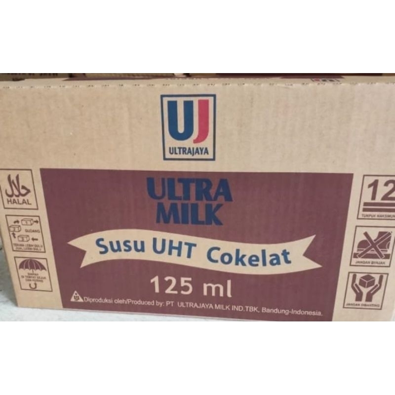 

susu ultra 125 coklat 1dus isi 40