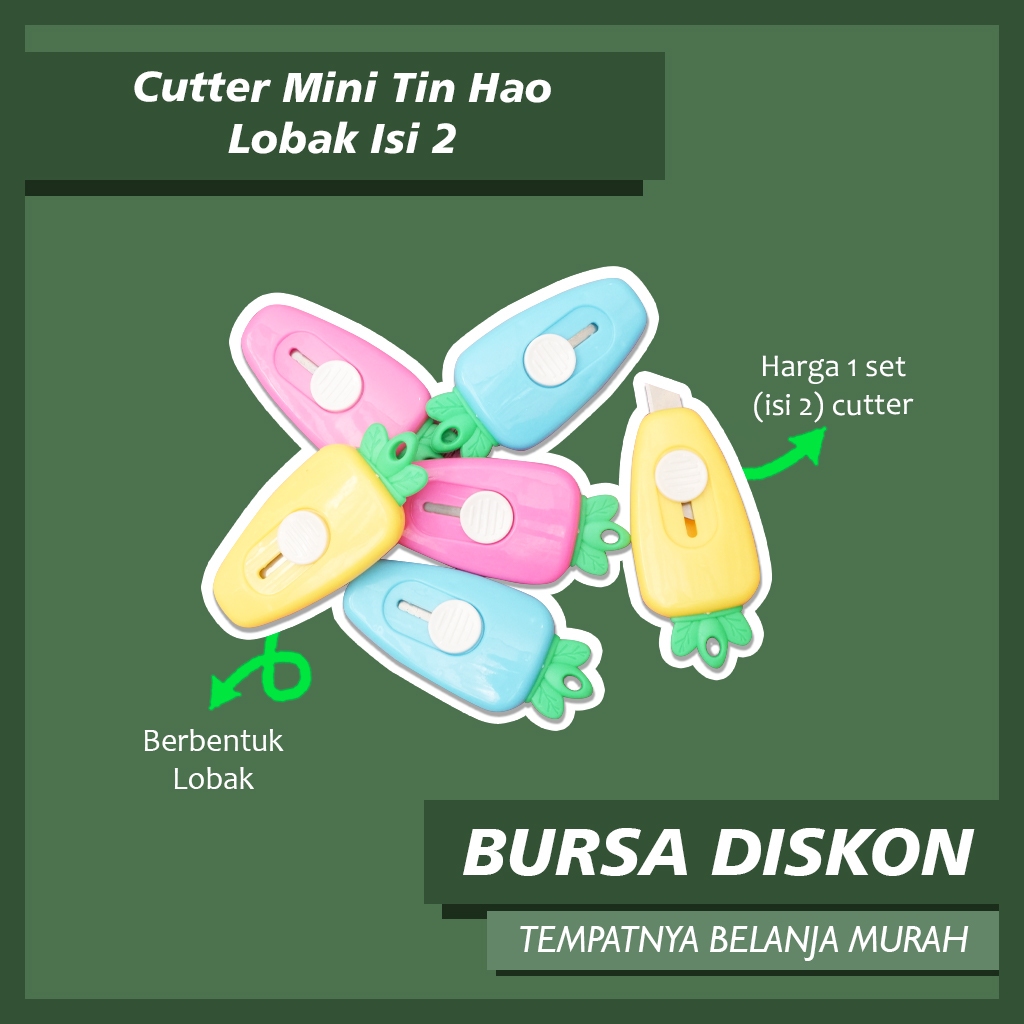 

Cutter Mini Tin Hao Lobak Isi 2 Cuter Wortel Kater Pemotong Kertas Kater Motif Mini Karakter Lucu Small Knife Pisau