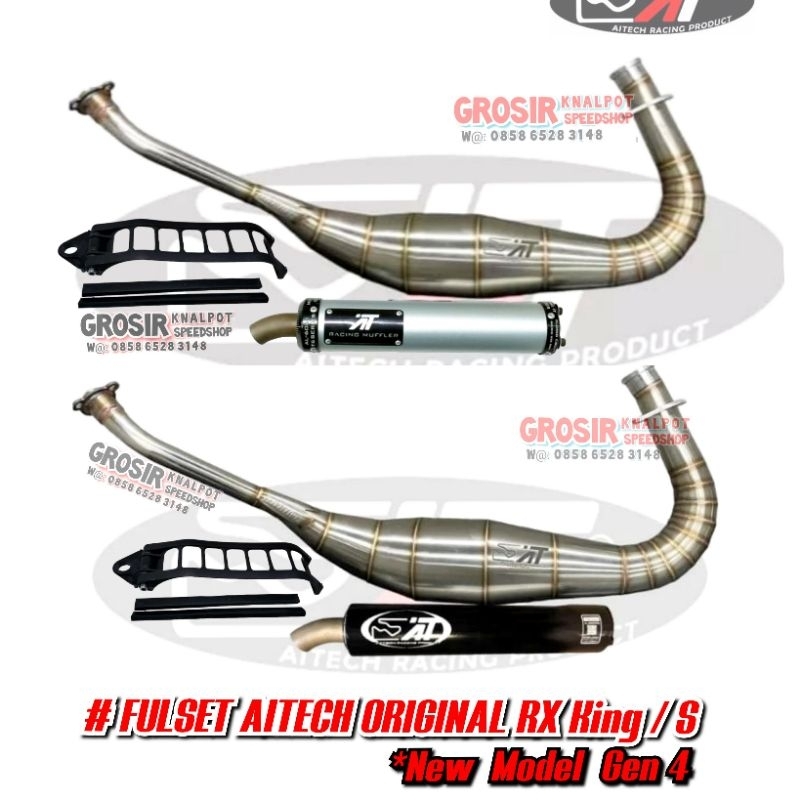 Knalpot Racing AITECH ORIGINAL FULSET Yamaha RX King RX K / S Special Cobra New GEN 4 & 2 Stainles A