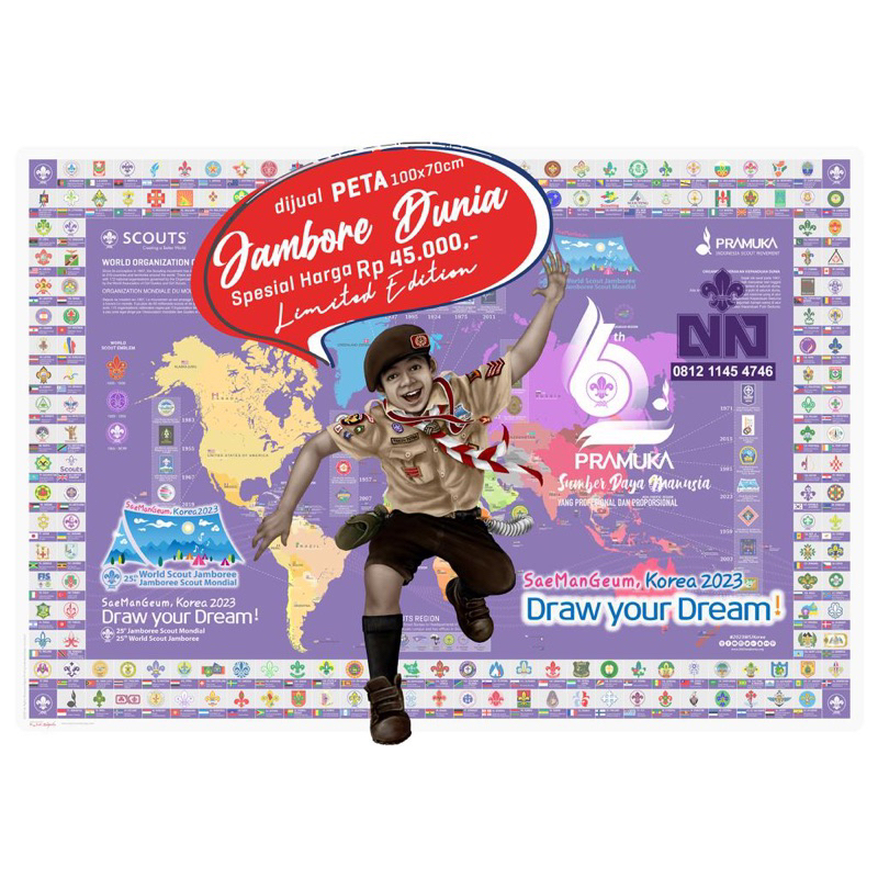 Poster Peta Pramuka Dunia / Poster Peta Jambore Dunia