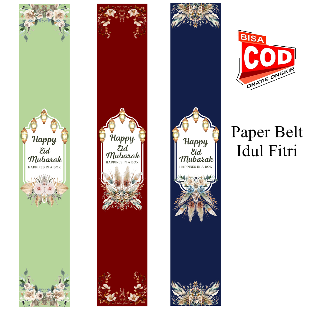 Paper BELT Idul Fitri Lebaran / Sabuk TOPLES Idul Fitri / Label Panjang Hampers Lebaran / Paper Slee