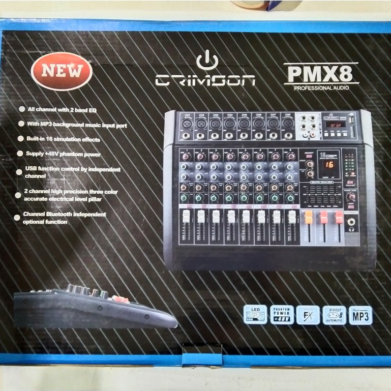 Mixer MIXER AUDIO CRIMSON PMX8 8 CHANNEL PROFESSIONAL AUDIO