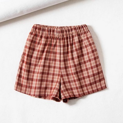 CELANA MOTIF KOTAK KOTAK WANITA KEKINIAN KOREAN STYLE