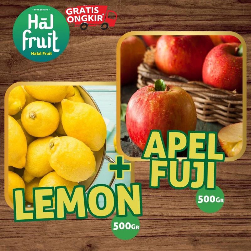 

Lemon Import 500 Gram + Apel Fuji 500 Gram Paket Hemat HalFruit