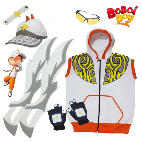 BAJU SWEATER BOBOIBOY SOLAR KOSTUM BOBOIBOY SOLAR LENGKAP KACAMATA