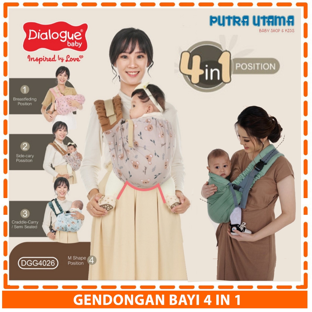 Gendongan Bayi 4 in 1 Gendongan Bayi Dialogue Baby Gendongan Kaos Geos Bayi