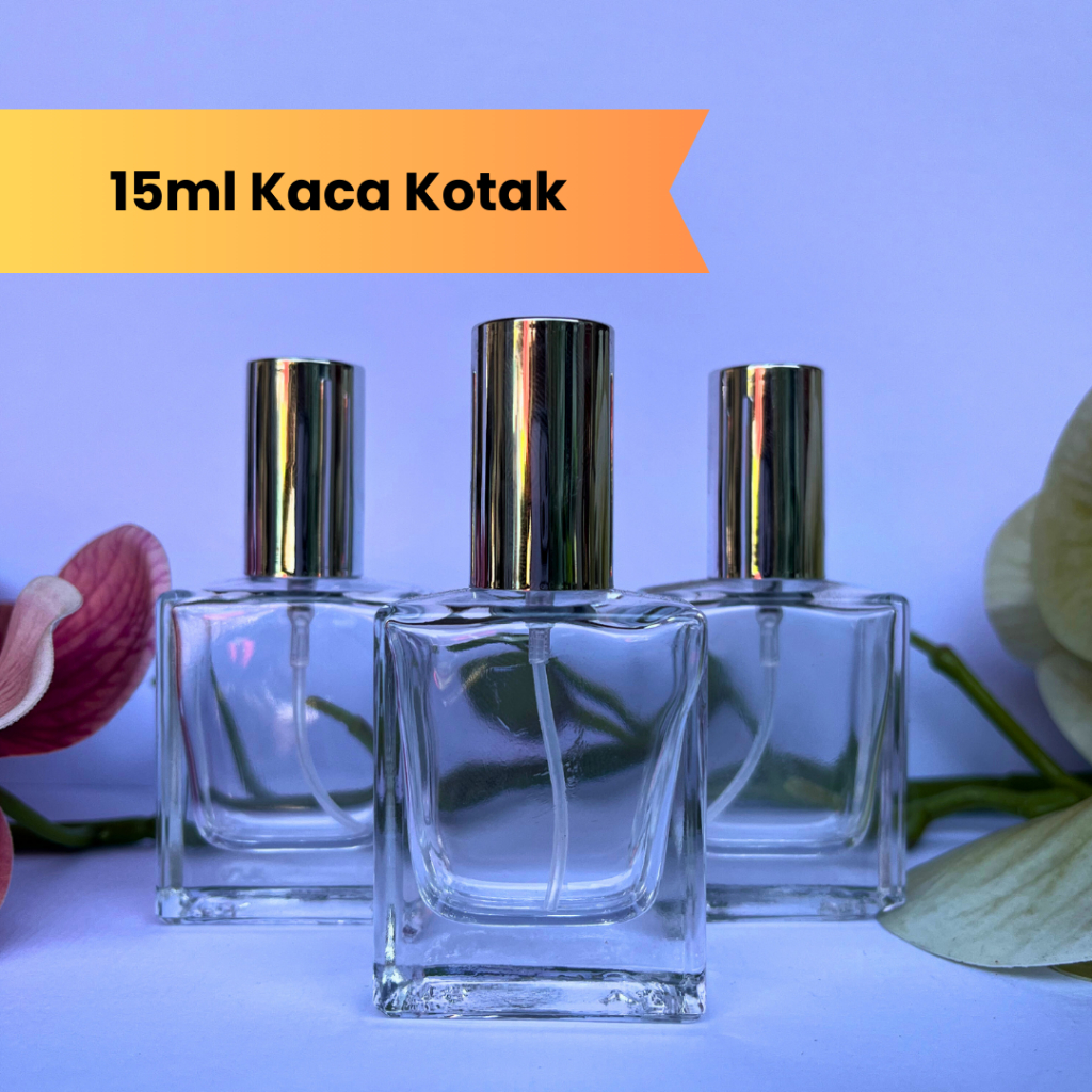 Botol Parfum Kaca 15ml kotak Spray Botol isi Ulang Minyak Wangi Travel Size