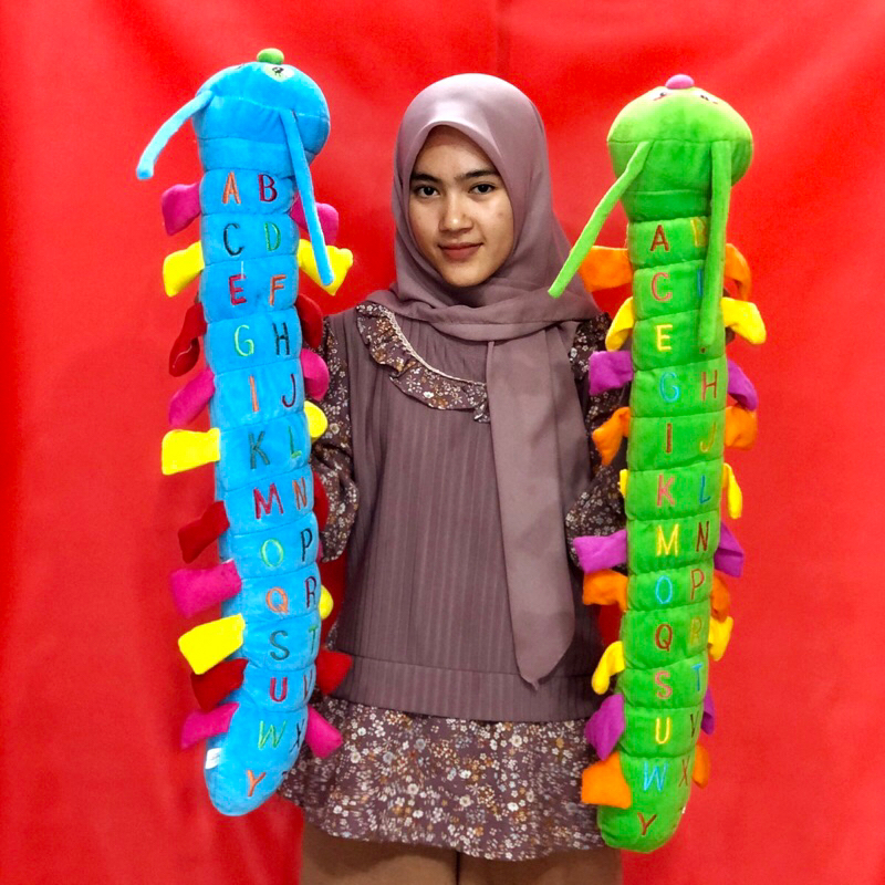 Boneka Ulil Panjang 80 cm, boneka ULAT lucu  mobil SNI ulil besar Ecofootwear.id