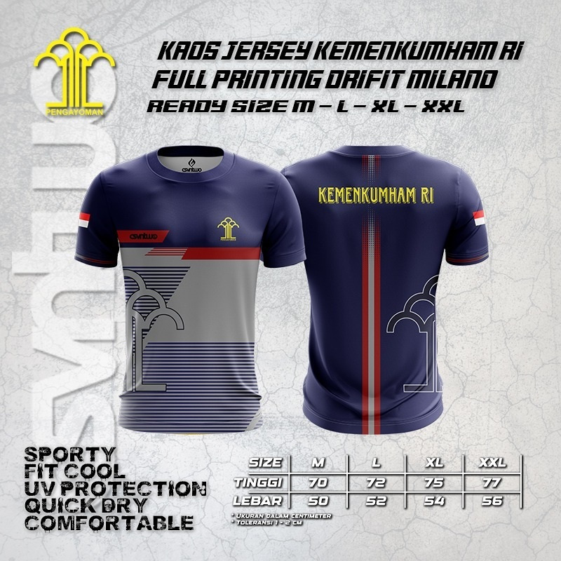 Kaos Jersey Kemenkumham RI Fullprinting Terbaru / Kaos Kemenkumham / Kaos Jersey kemenkumham