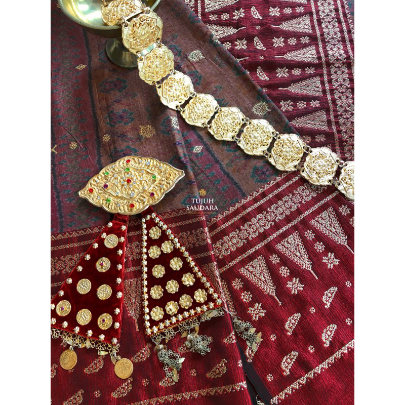 Tujuh saudara songket palembang limar warna caramel