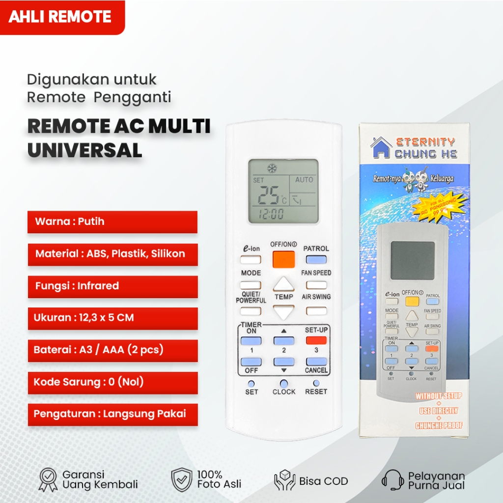 Remote AC Panasonic Multi Universal / Remot AC Panasonic