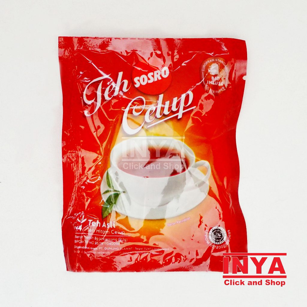 

Teh Sosro Celup Teh Asli 2g/4 Kantong Sachet - Teh Hitam Celup - Tea