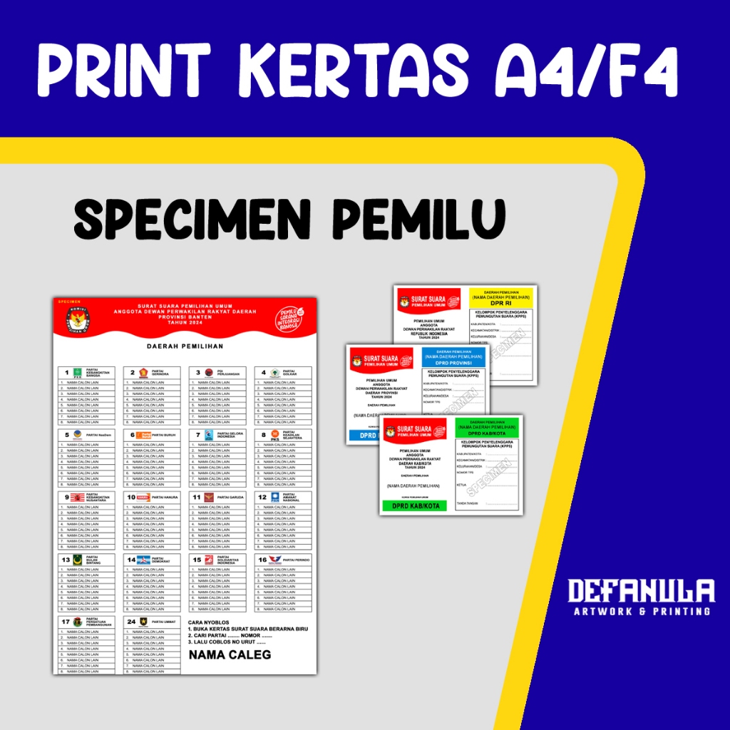 

PRINT SURAT SUARA A4 / F4 (PROSES CEPAT 1 JAM PER RIM)