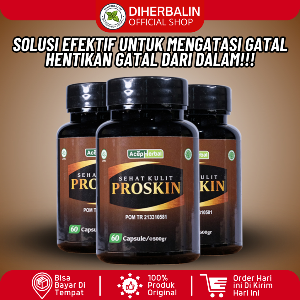 Proskin Obat Gatal Kapsul Hentikan Gatal dari Dalam Obat Gatal Eksim Infeksi Jamur Kurap Kudis Scabi