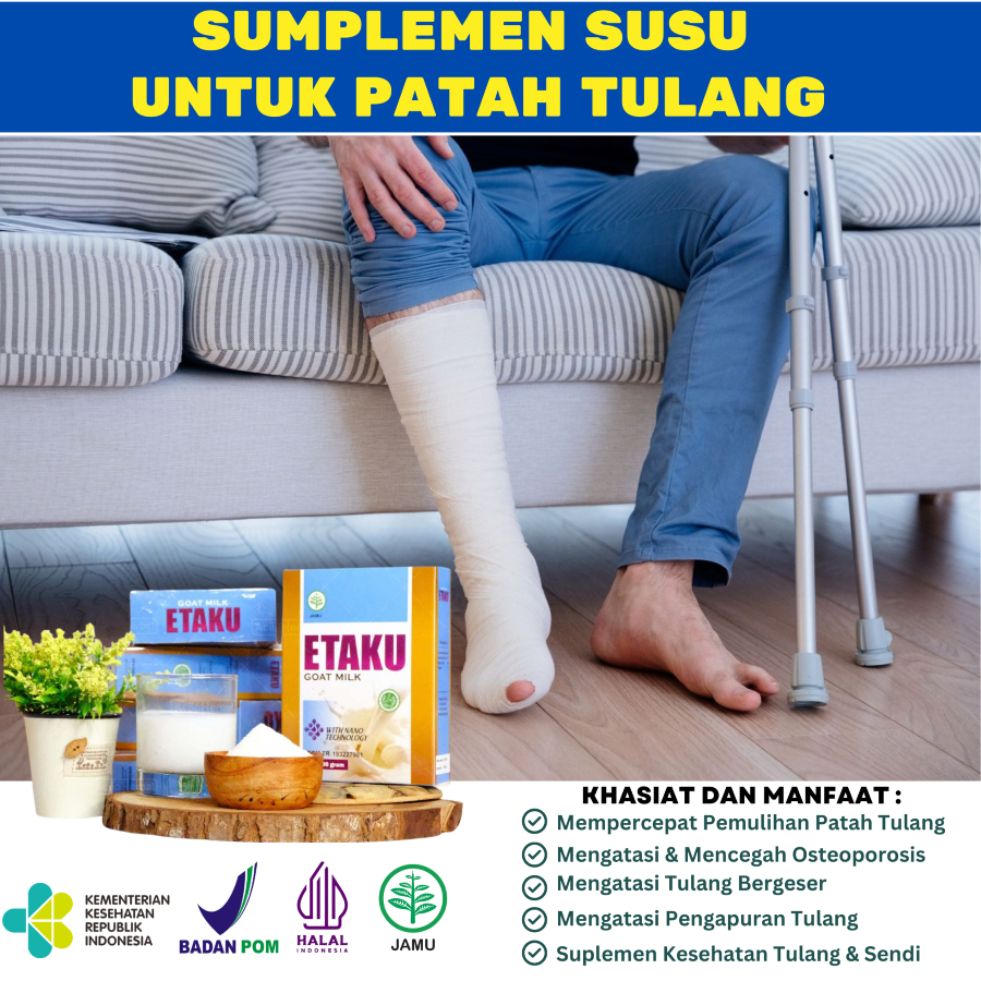 

Susu Kalsium Etaku Untuk Patah Tulang Penambah Nutrisi Tulang Dan Memperkuat Sendi Tulang Obat Radang Sendi Tulang Keropos Osteoporosis Obat Nyeri Sendi Lutut Nyeri Otot Dan Urat Dan Tulang Saraf Kejepit Susu Kambing Etawa Etaku ( Kambing Unggulan )