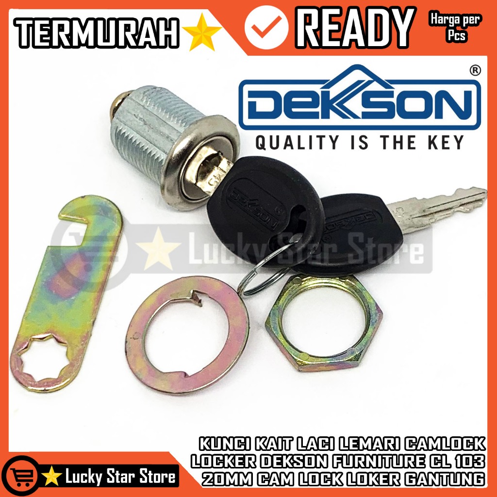 Camlock Dekkson CL 103 20MM CP Kunci Laci Cam Lock Furniture Kabinet CL103 Dekson DKS 20 MM Gergaji 