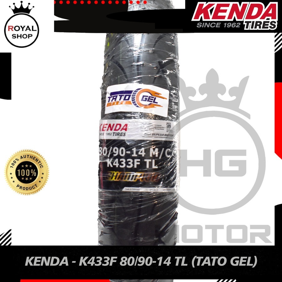 BAN KENDA TATO GEL ANTI BOCOR K433 80/90 Ring 14 TUBELES 80 90 RING 14
