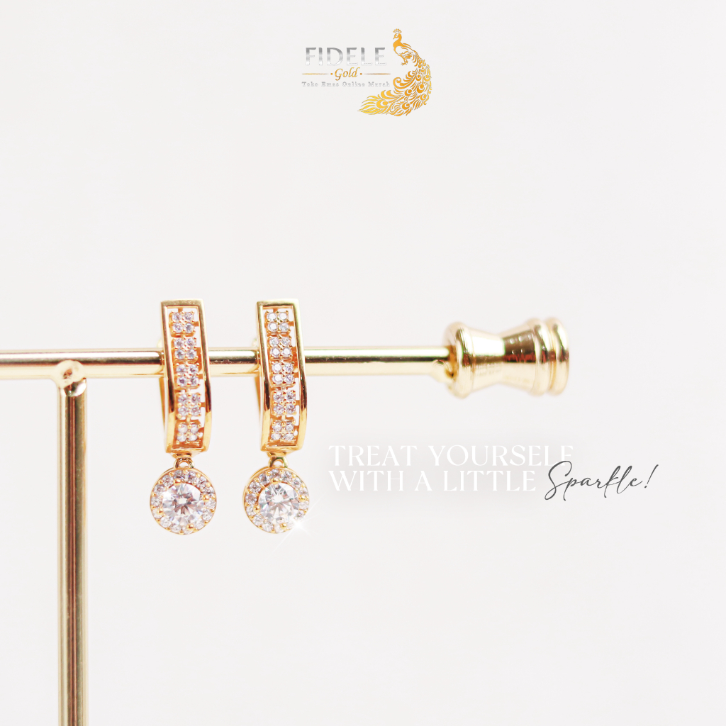 Anting emas kadar 700 anting UBS klep permata soliter