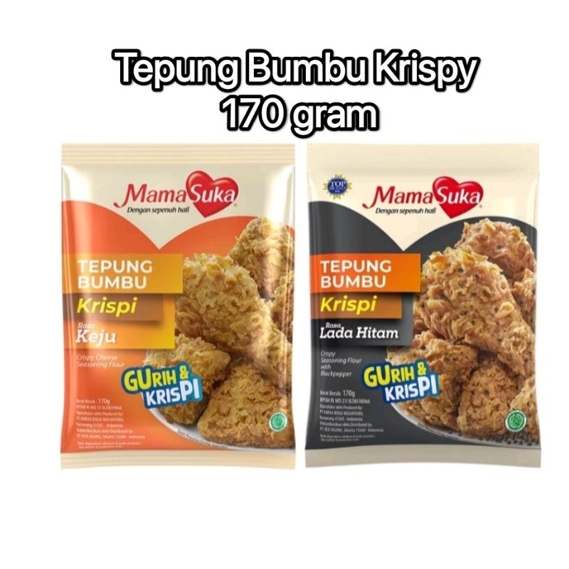 

Mamasuka tepung bumbu Keju crispy dan lada hitam 170gram