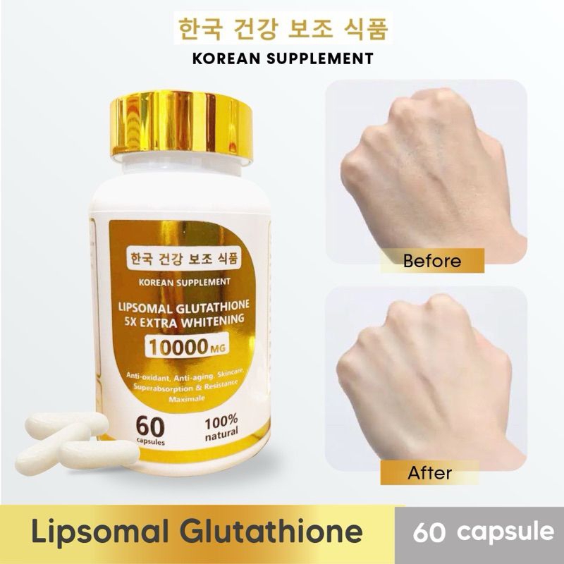 [READY STOCK] LIPSOMAL GLUTATHIONE 60 | 5x EXTRA WHITENING | 10000mg | All Skin Type