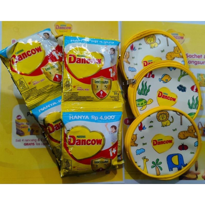 Dancow 1+ madu isi 8 sachet free pouch (1renceng isi 8sachet)