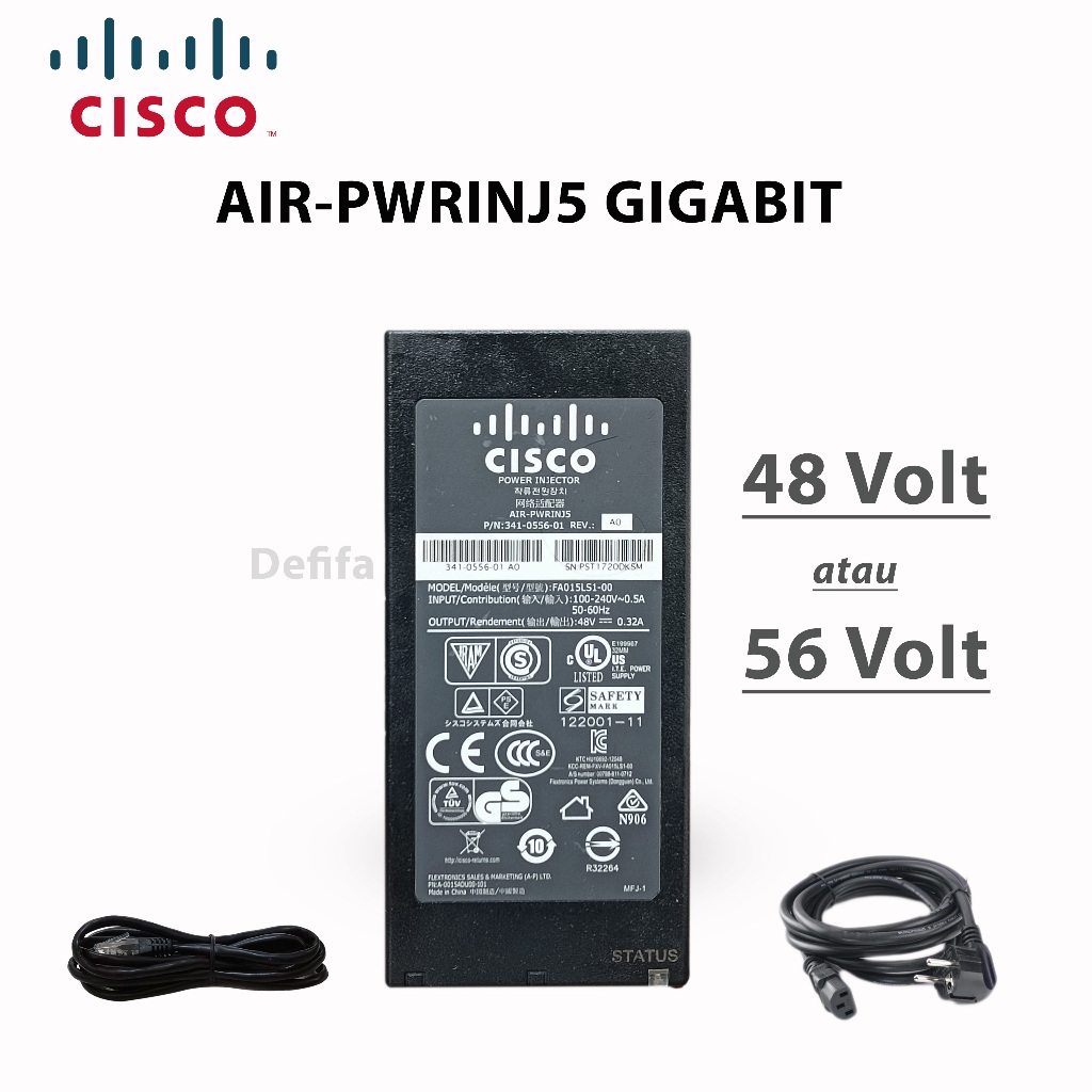 Adaptor Power Injector POE 48V 56V Volt AIR-PWRINJ5 Cisco Aironet Original