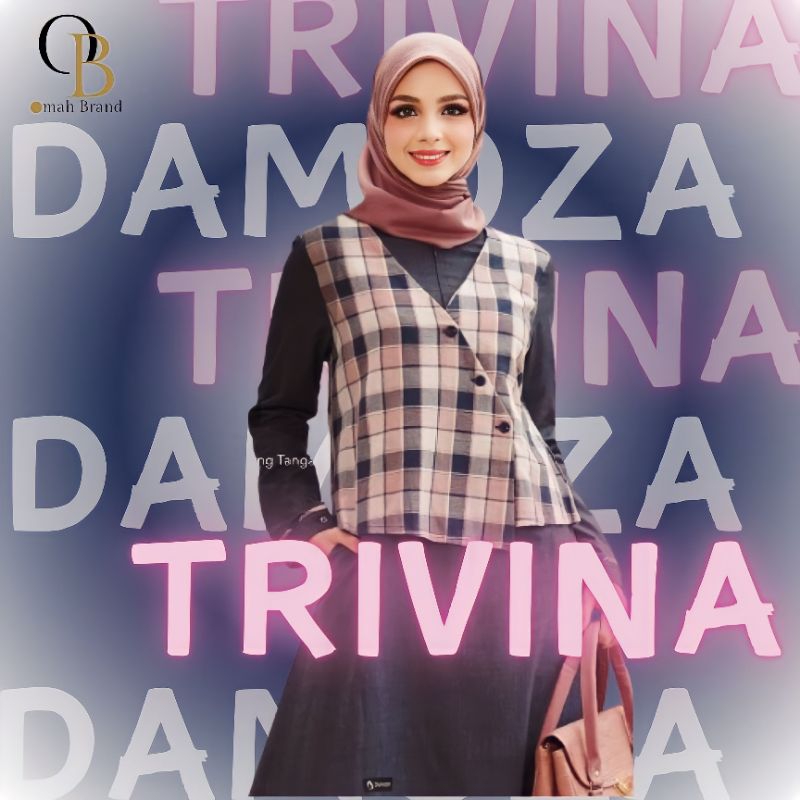 MUTIF DAMOZA GAMIS TRIVINA - DUSTY PINK|BAJU BUSANA MUTIF TERBARU 2024 ELEGAN SIMPLE MEWAH ORIGINAL 