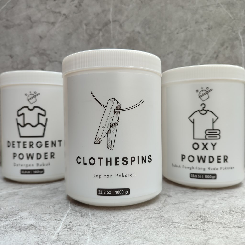 Toples Jar 1000 gr Laundry Organizer Aesthetic Free Label