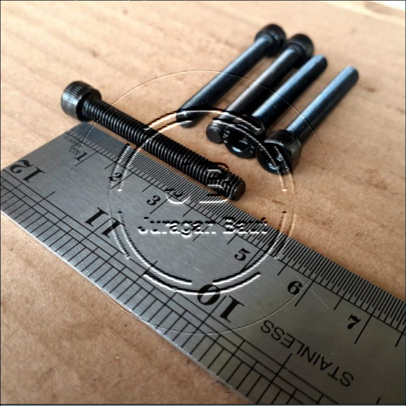 BAUT L M5X40 BAJA PANJANG 4 CM 4CM BAUD L BAJA M5 X 40 KUNCI L4 L 4 KUNCI PAS 8 FULL DRAT WARNA HITA