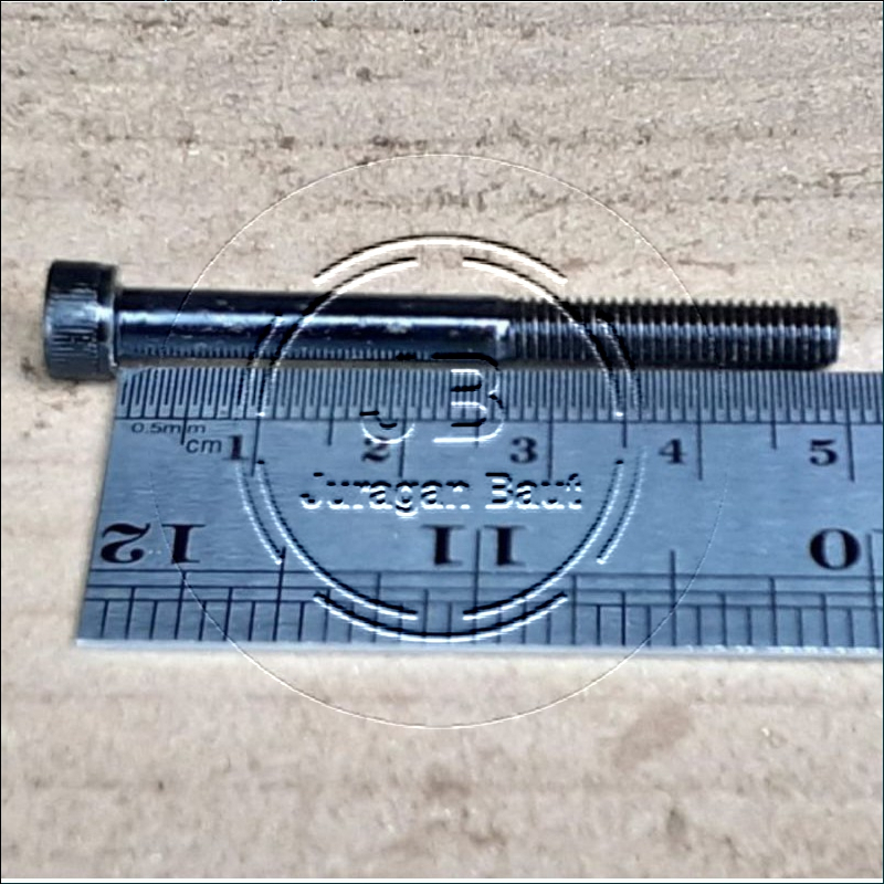 BAUT L M5X50 BAJA PANJANG 5 CM 5CM BAUD L BAJA M5 X 50 KUNCI L4 L 4 KUNCI PAS 8 HALF DRAT WARNA HITA