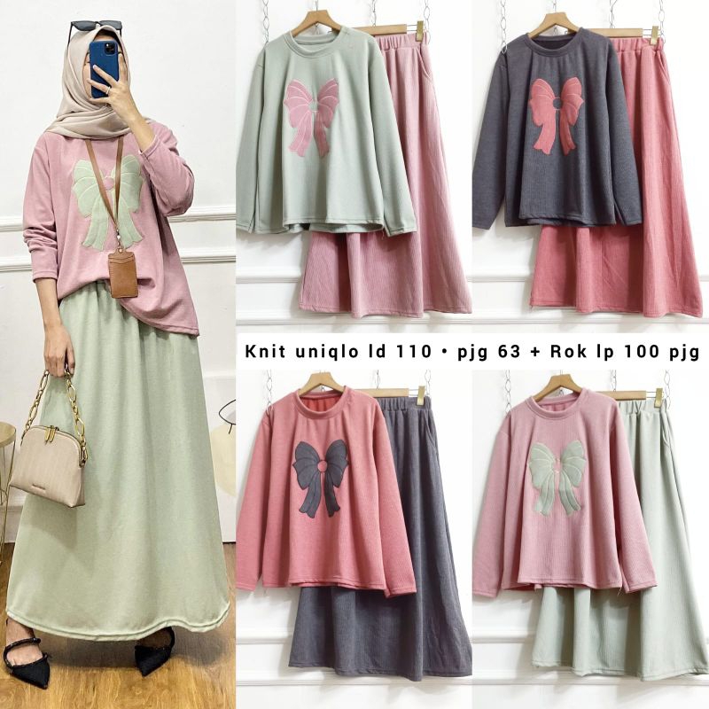 Blus uniqlo knit + Rok