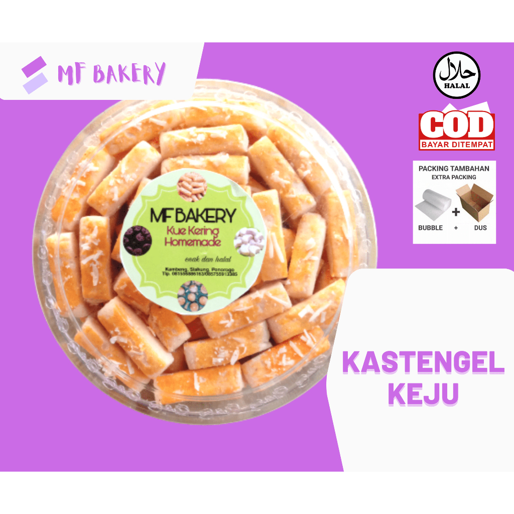 

Kastengel Kue Kering Keju Rasa Premium Toples 500 gr