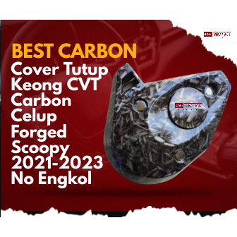 Cover Tutup Keong CVT Carbon Celup Forged Scoopy 2021-2023 No Engkol