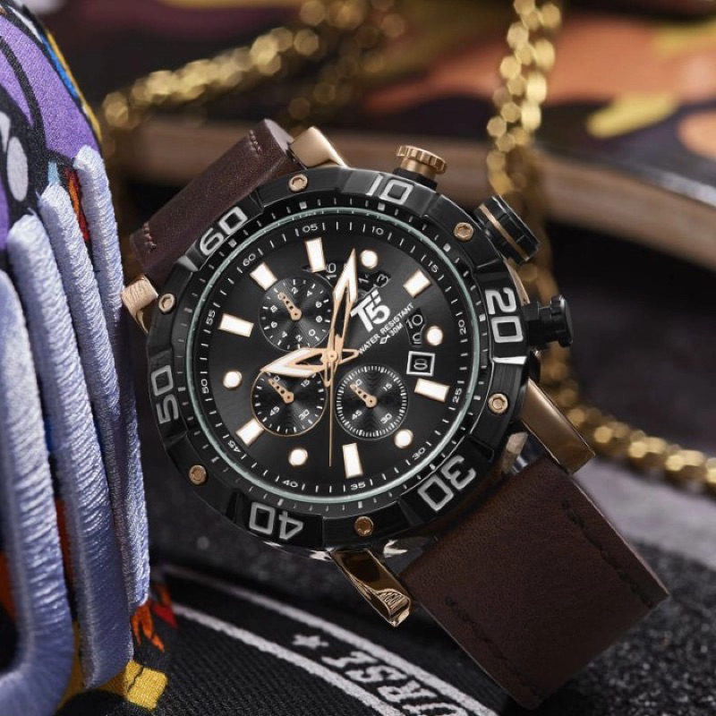 JAM TANGAN PRIA T5 H 3855G CHRONO AKTIF ORIGINAL INCLUDE BOX FULLSET