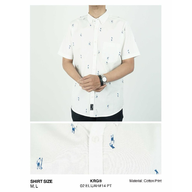 Kemeja Motif KRGR lengan pendek
