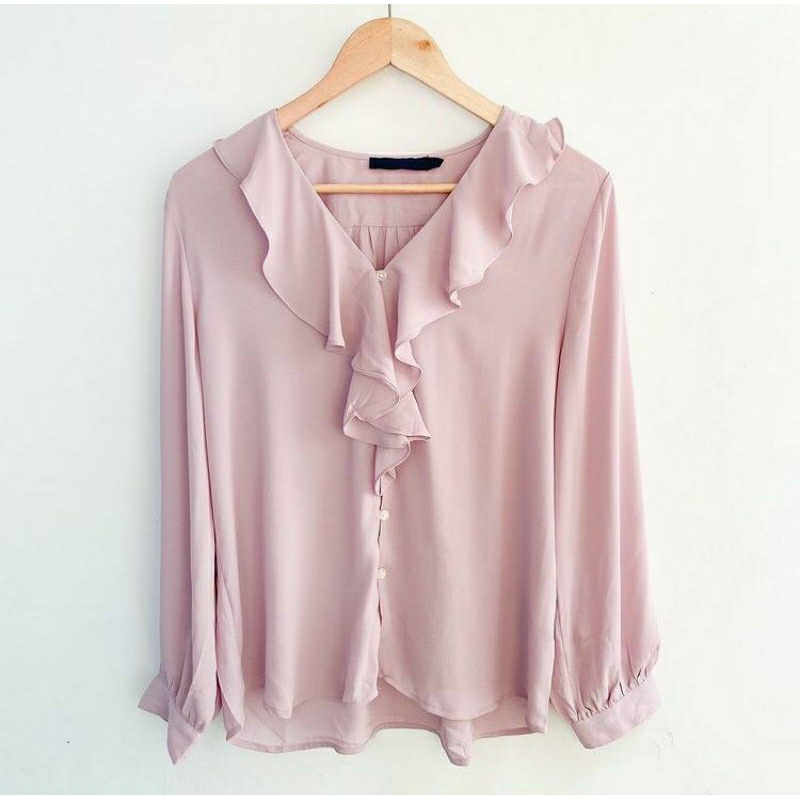korean ruffle blouse by isuga