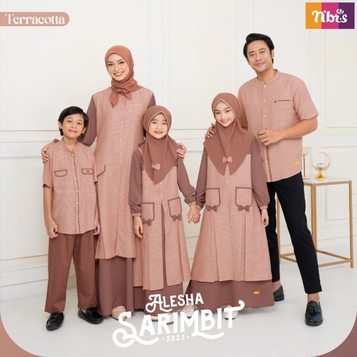 BIG SALE NIBRAS SARIMBIT ALESHA TERRACOTTA couple keluarga