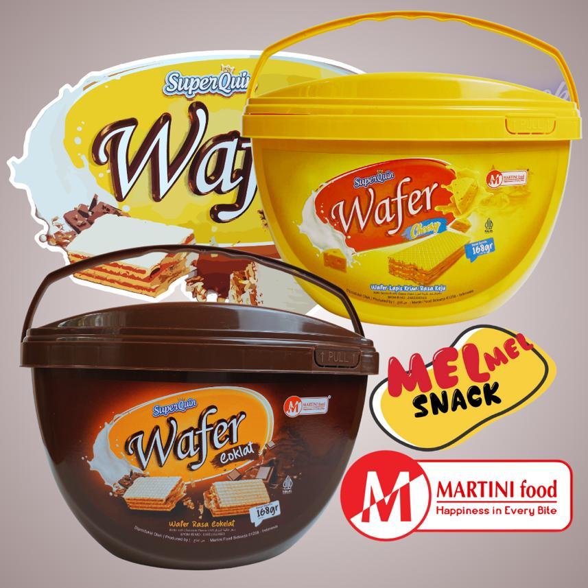 

Wafer Lapis Krim Coklat Dan Keju Kemasan Oval 168 gr Superquin