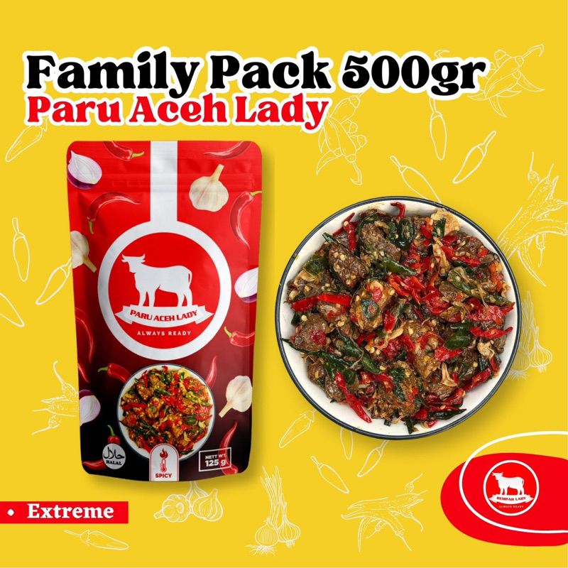 

Family Pack - Paru Aceh Level Extreme / COD / Kirim seluruh Indonesia / Rempah Lady / Lauk Siap Saji / 500gr