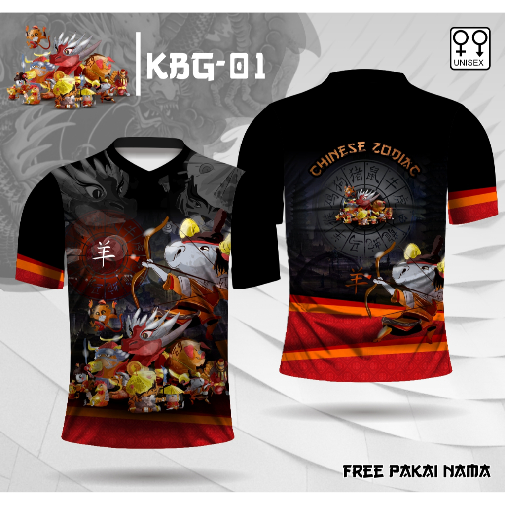 Baju imlek shio kambing jersey chinese zodiac kaos all shio