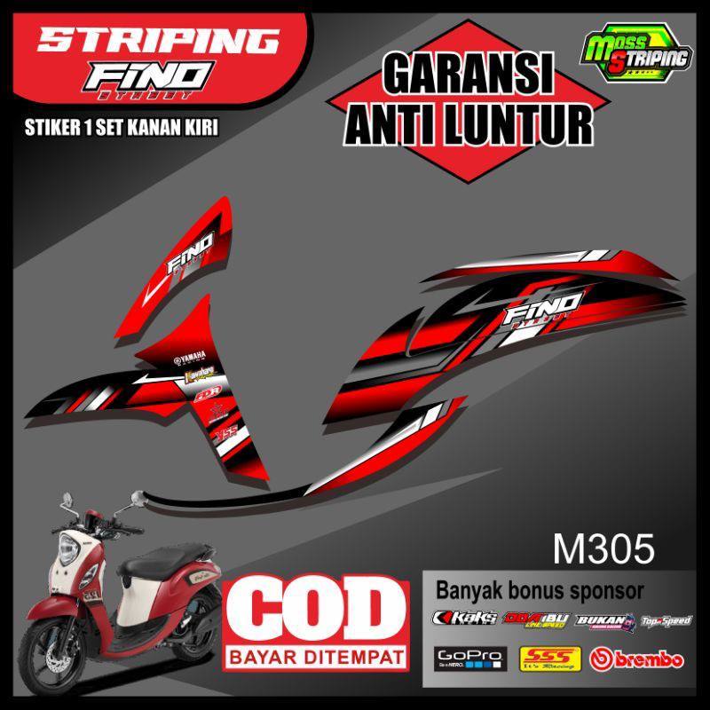 Sticker Stiker Striping List Motor Fino 125 Grande Premium Variasi Warna Banyak Merah Biru Hijau Pin