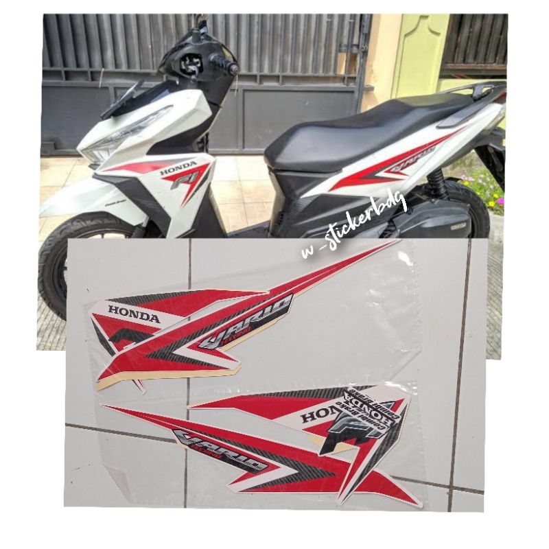 Striping Lis Stiker Honda Vario 125 LED 2015 Putih Merah