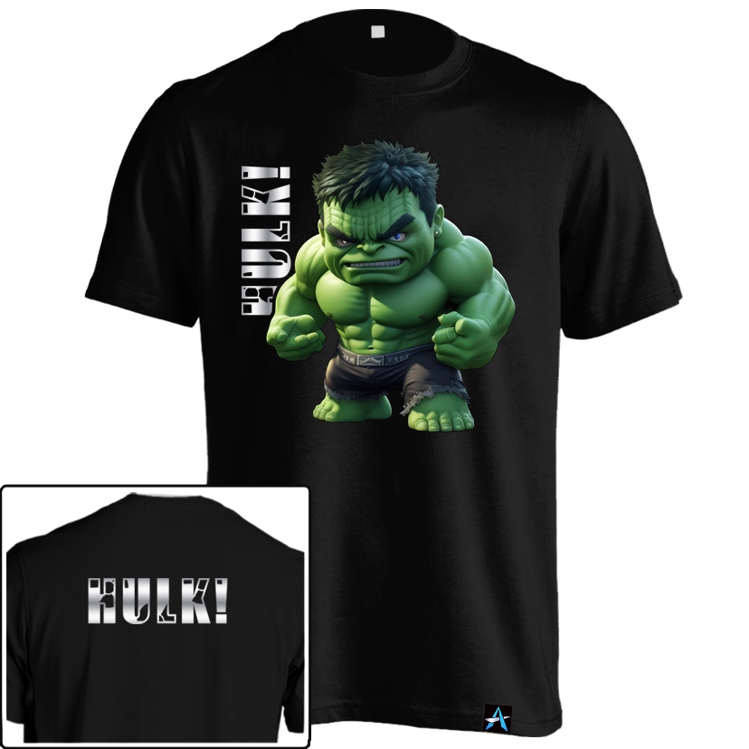 Kaos Hulk chibi HER-135 Baju Superhero Avengers dewasa anak