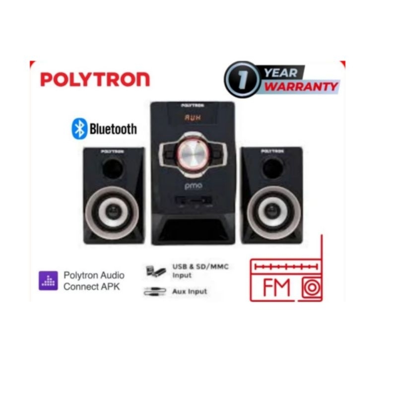 speaker hometheater Polytron PMA-9321 speaker aktif bluetooth, USB, FM Radio, original garansi.