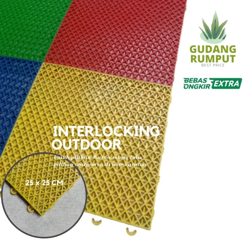 Interlock Outdoor Lapangan Bulu Tangkis ukuran 1 m x 1 m