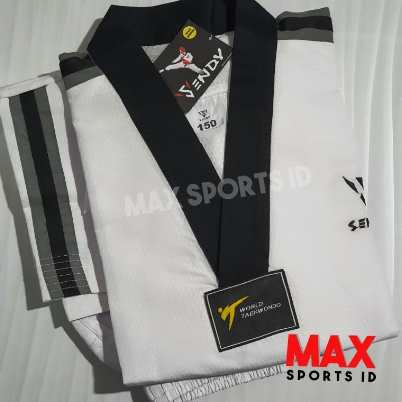 Dobok Sendy Fighter Diamond One Pride Taekwondo Senior Kerah Hitam